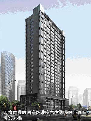 即将建成的国家级淮安留学人员创业园研发大楼
