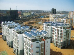 李家畔生态生活小区多层公寓楼太阳能热水系统工程鸟瞰